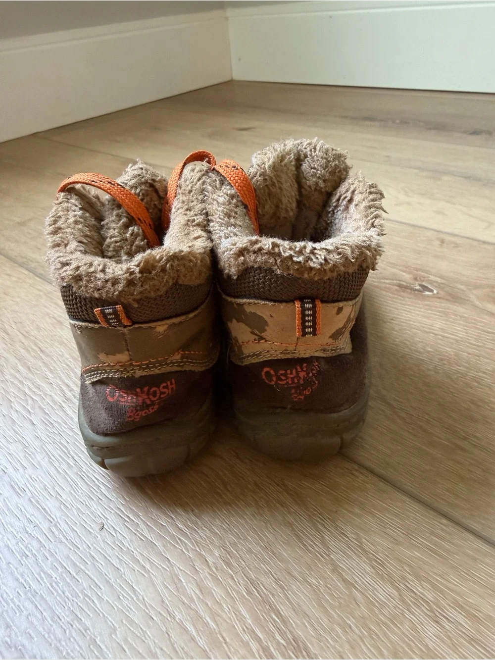 OshKosh B'gosh Brown and Orange Kids Winter Boots